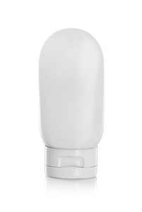 化妆品产品的白色塑料容器
