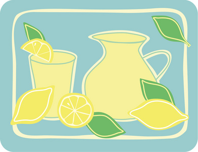 罐 玻璃和新鲜的柠檬