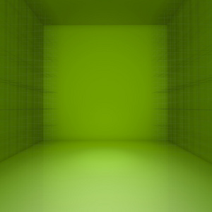 抽象的绿色空房间