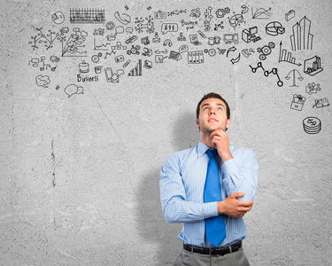 思考的业务的人思考的业务的人老板首席执行官监督新手在工作向量.