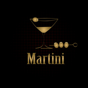 马提尼玻璃设计菜单背景