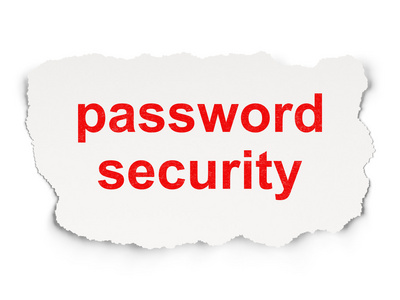 安全概念 纸张背景上的密码安全