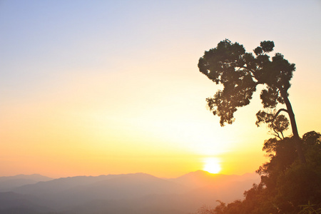 日落山背景