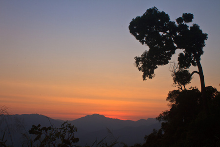 日落山背景