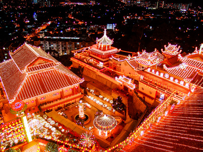 中国农历新年庆祝活动的佛教寺院