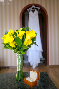 黄色的花朵，花束的婚礼