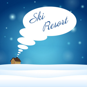 单独的房子，在雪地上想想滑雪胜地