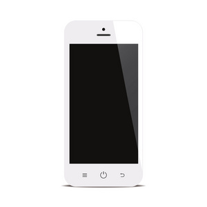 白色背景上的黑色屏幕智能手机