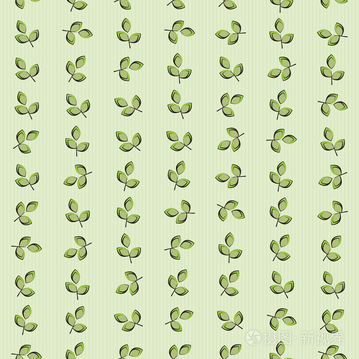 无缝纹理图案的绿色叶子条纹的背景