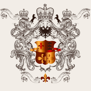 盾牌 皇冠和芙蓉德 lis 美丽纹章设计