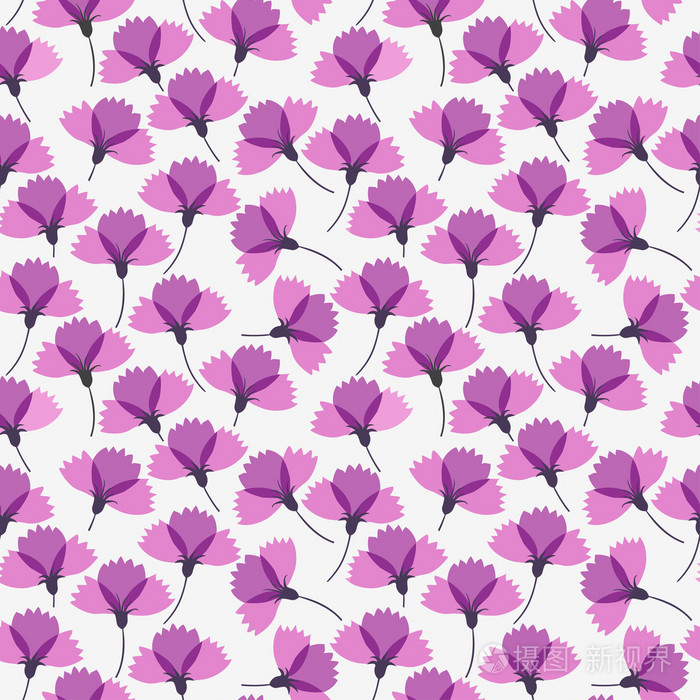 紫罗兰花无缝模式 矢量
