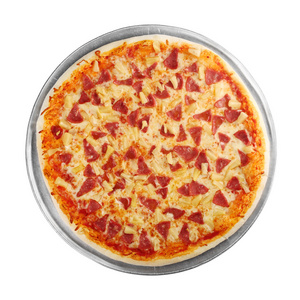 盘上的披萨白色背景