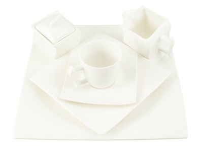 糖碗 杯子和正方形板组成