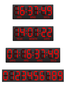 记分板数字倒数计时器矢量图