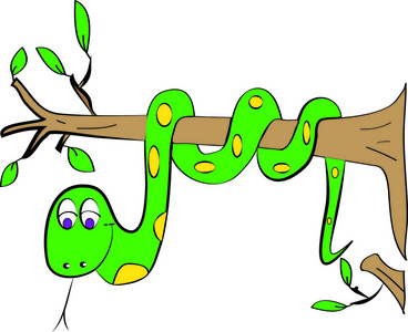 蛇缠树简笔画图片