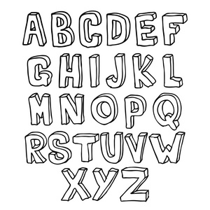 手绘制 3d 字母表