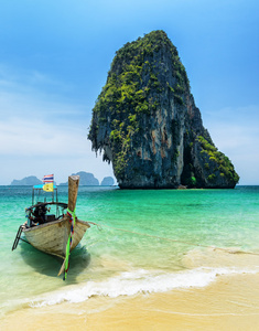 船上 phra nang 海滩，泰国