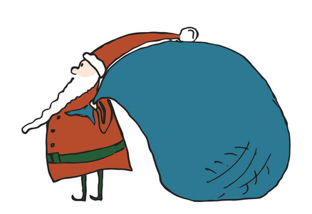 搞笑卡通大袋的圣诞老人