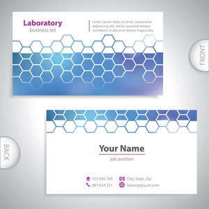 通用暗蓝色医学实验室的名片