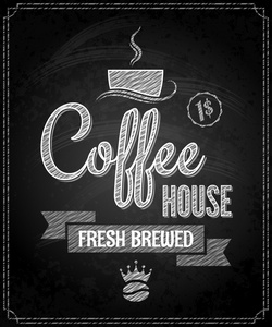 咖啡菜单设计黑板背景
