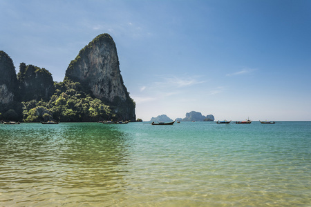 莱利海滩，甲米，泰国安达曼海
