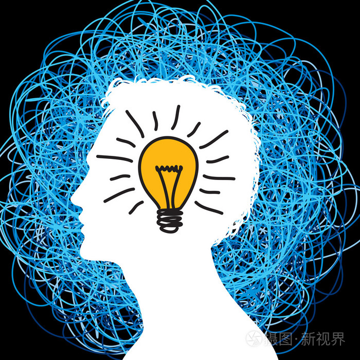 思想理念与剪影男子