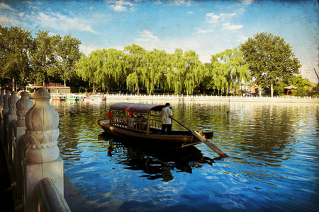 后海湖畔，北京，中国