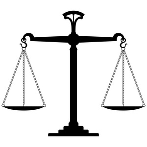 不公平动态图公平正义的天平.矢量图照片