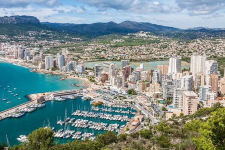 calpe 阿利坎特 西班牙的滨海的高角度视图