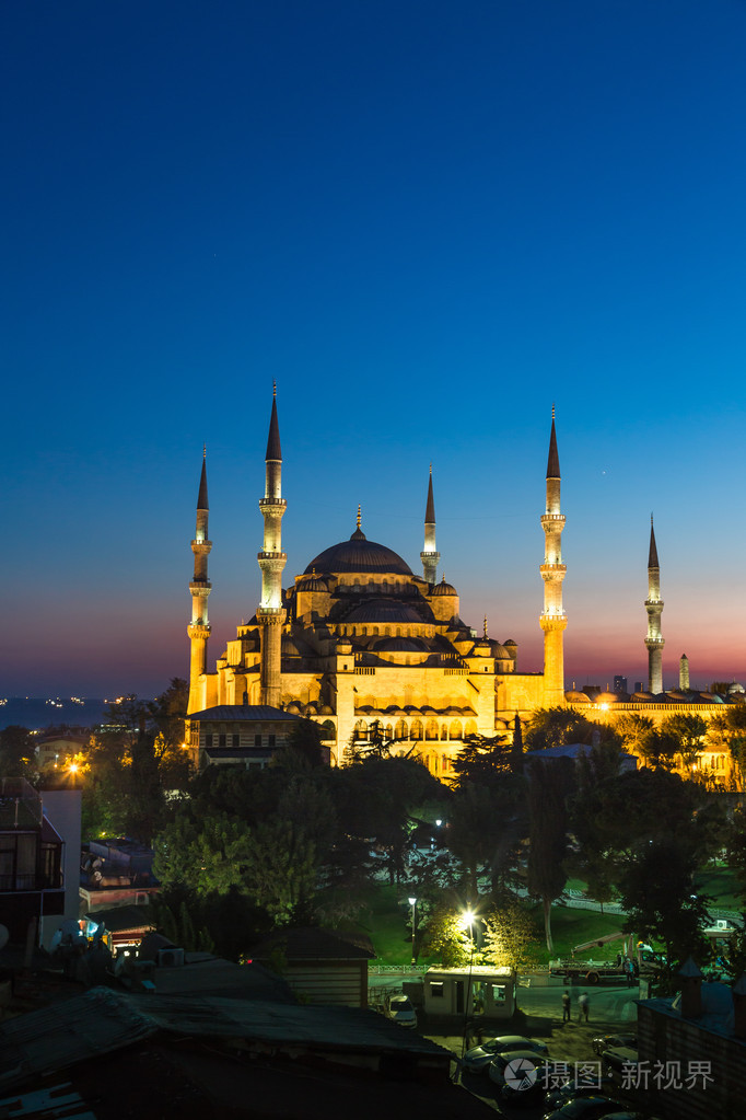 蓝色清真寺,伊斯坦布尔,土耳其照片-正版商用图片1ej45a-摄图新视界