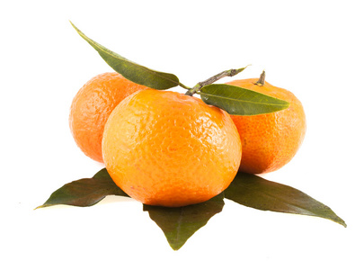 橘子，孤立隔绝在白色背景上的白色 fonemandariny
