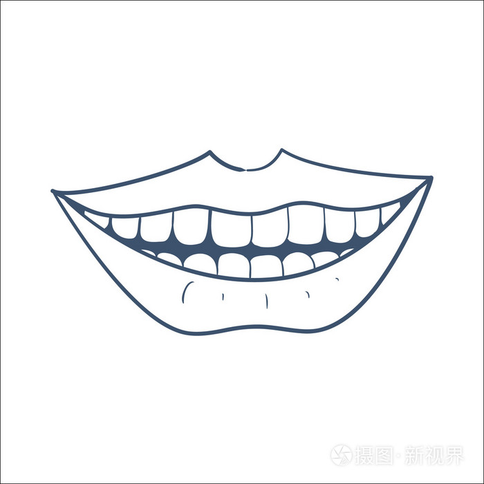 微笑的嘴插画-正版商用图片1ej9lp-摄图新视界