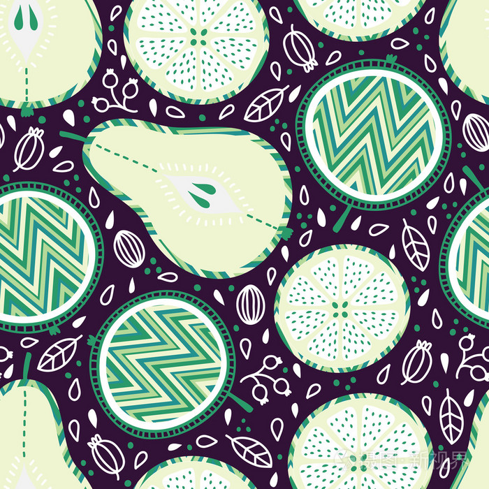 抽象水果无缝模式插画-正版商用图片1ejagz-摄图新视界