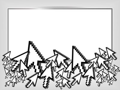 广告空间的鼠标光标。矢量插画