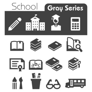 学校图标灰色系列