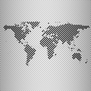 抽象灰色镶嵌，世界地图矢量