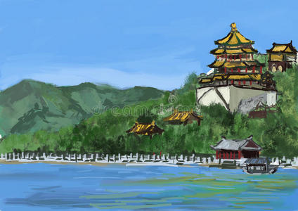 北京建筑画图片