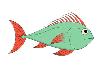 青鱼插画-青鱼手绘-青鱼卡通图-摄图新视界