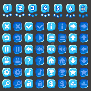 冰上游戏和关卡按钮照片