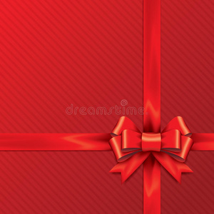 红色的丝带礼品蝴蝶结。