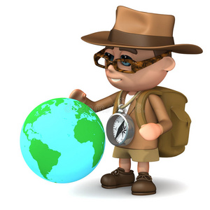 三维探险家地球仪照片