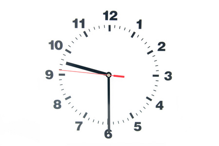 孤立的白色背景上的时钟的表盘照片