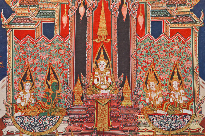 泰国艺术绘画在泰国的一座寺庙