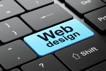 web 开发的概念 网页上的计算机键盘背景设计