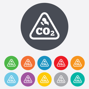 co2 二氧化碳公式符号图标。化学