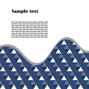 蓝色背景上的三角形的抽象背景。对于文本的空间。冬季背景