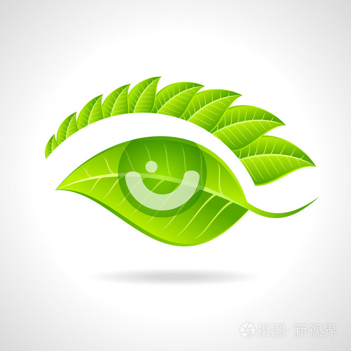 叶与眼睛图标