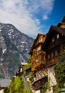 在奥地利美丽的阿尔卑斯山的房子