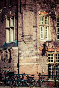 传统建筑在阿姆斯特丹，荷兰