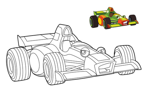 赛车车着色页照片